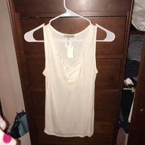 White lace up t-shirt